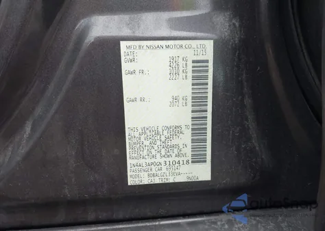 2016 Nissan Altima 2.5 S from USA, damaged, VIN 1N4AL3AP0GN310418